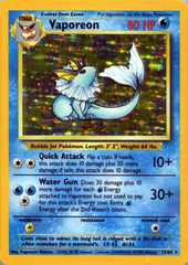 Vaporeon 12/64 Holo Rare - Missing Jungle Set Symbol